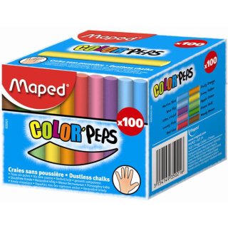 Maped Wandtafelkreide COLORPEPS rund farbig sortiert 100 Stück