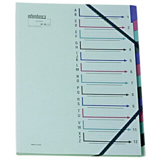 extendos Ordnungsmappe 43 12 Fächer mit Eckspanngummi
