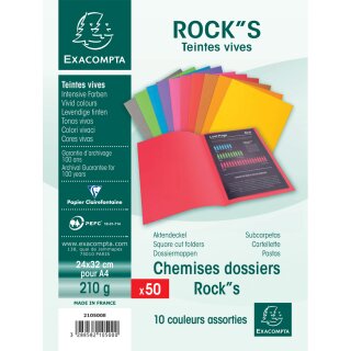 EXACOMPTA 50 Aktendeckel ROCKS 220 g/qm + 100 Aktendeckel