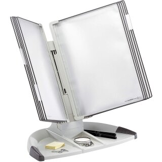 tarifold tdisplay Tischständer "Design" lichtgrau / grau inkl. 10 Sichttafeln A4