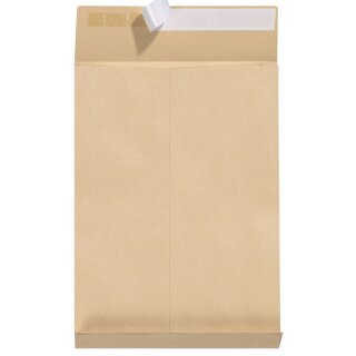 Herlitz Faltenversandtasche DIN B4 ohne Fenster 40 mm braun 100 Stück