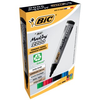 BIC Permanent Marker 2000 Ecolutions Rundspitze 4er Etui