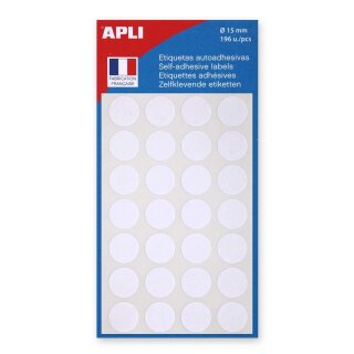 APLI Markierungspunkte Durchmesser: 15 mm rund weiß 196 Stück