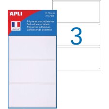 APLI Vielzweck Etiketten 34 x 75 mm weiß 21 Etiketten
