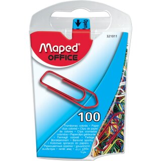 Maped Büroklammern farbig lackierter Stahl 25 mm 100 Stück
