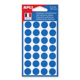 APLI Markierungspunkte Durchmesser: 15 mm rund blau 168 Stück