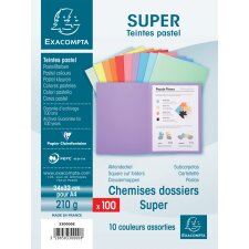 EXACOMPTA Aktendeckel SUPER 250 DIN A4 farbig sortiert...