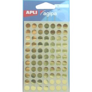 APLI Markierungspunkte rund selbstklebend gold 308 Stück 8,5 mm