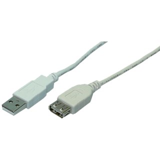 LogiLink USB 2.0 Verlängerungskabel grau 2,0 m