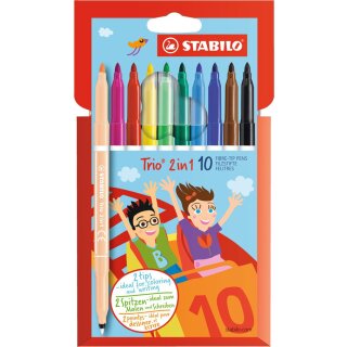 STABILO Fasermaler/Fineliner Trio 2in1 Kinder 10er Etui