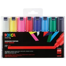 uni-ball Pigmentmarker POSCA PC-8K 8er Etui farbig sort.