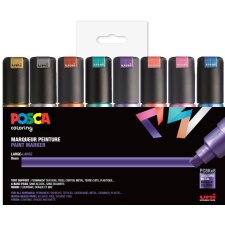 POSCA Pigmentmarker PC-8K 8er Box farbig sort.