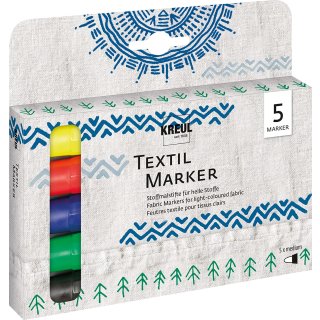 KREUL Textilmarker JAVANA "texi mäx medium" 5er Set