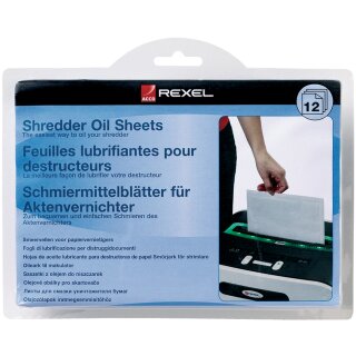 Rexel Schmiermittel Blätter für Aktenvernichter 12 Blatt