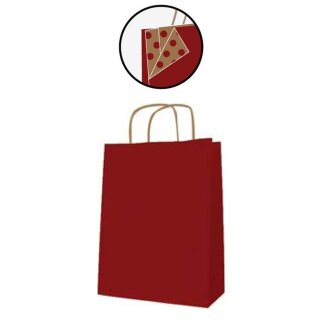 APLI Papiertragetasche aus Kraftpapier klein rot 50 Tüten