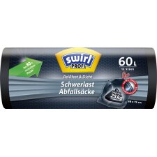 swirl Profi Schwerlast Abfallsack schwarz 60 Liter 12...