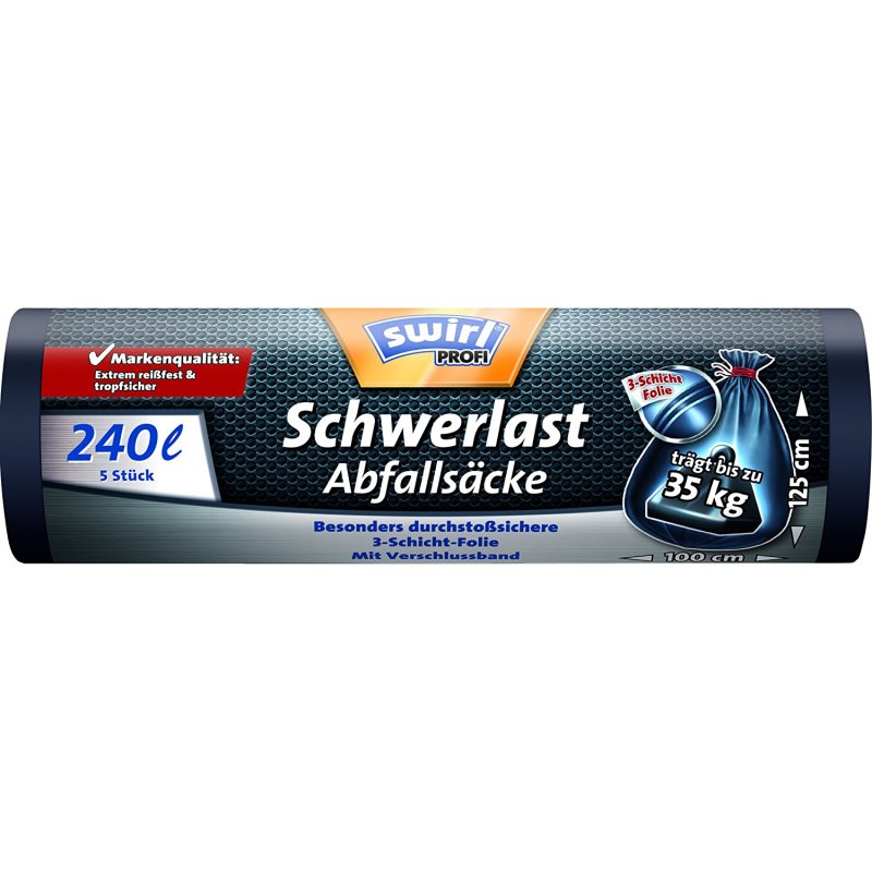 swirl Profi Schwerlast-Abfallsack 240 Liter schwarz 