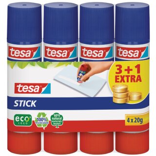 tesa ecoLogo Stick Klebestift 4er Pack 20 g