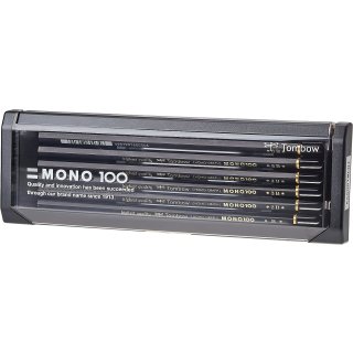 TOMBOW Bleistift "MONO 100" sechseckig 12er Set sortiert schwarz lackiert