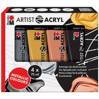 Marabu Acrylfarben Set "Artist Acryl" Metallic 4 x 75 ml