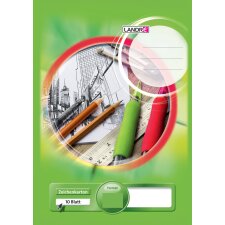 LANDRÉ Zeichenkartonblock DIN A4 190 g/qm 10 Blatt