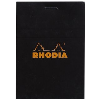 RHODIA Notizblock No. 11 DIN A7 kariert schwarz 80 Blatt