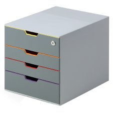 DURABLE Schubladenbox VARICOLOR 4 SAFE mit 4 Schubladen grau