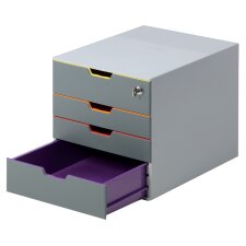 DURABLE Schubladenbox VARICOLOR 4 SAFE mit 4 Schubladen grau