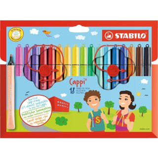 STABILO Fasermaler Cappi 18er Karton Etui
