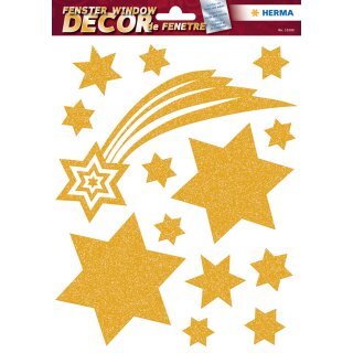 HERMA Weihnachts Fensterbild "Sterne" gold 210 x 297 mm
