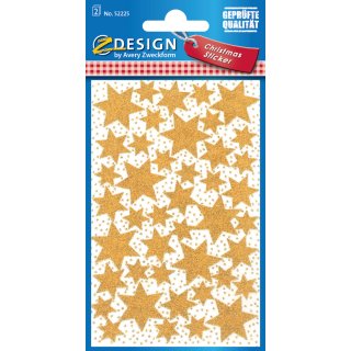 AVERY Zweckform ZDesign Weihnachts Sticker "Sterne" gold 2 Blatt à 44 Sticker