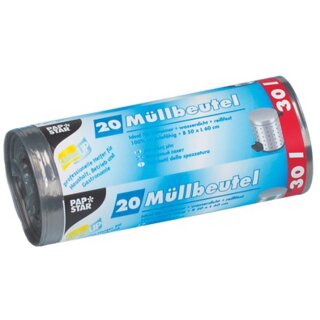 STARPAK Mülleimerbeutel LDPE 30 Liter grau  20 Beutel auf Rolle