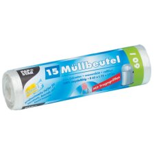 STARPAK Mülleimerbeutel HDPE 60 Liter transparent 15...