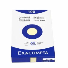 EXACOMPTA Karteikarten DIN A5 blanko gelb 100 Karteikarten