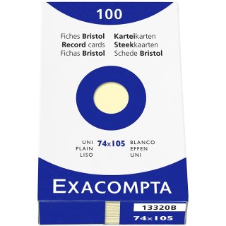 EXACOMPTA Karteikarten DIN A7 blanko gelb 100 Karteikarten