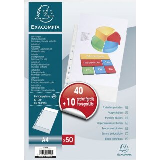 EXACOMPTA Prospekthülle Promopack 40+10 GRATIS DIN A4 PP