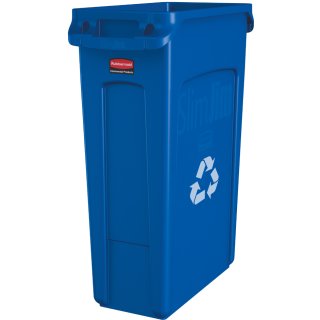 Rubbermaid Abfallbehälter Slim Jim mit Lüftungskanälen blau 87 Liter