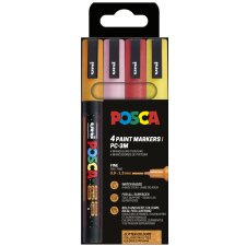POSCA Pigmentmarker PC-3ML Glitter warme Farben 4er Box