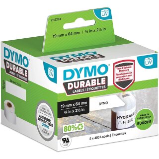 DYMO LabelWriter Etiketten High Performance 19 x 64 mm 2 Rollen à 450 Etiketten