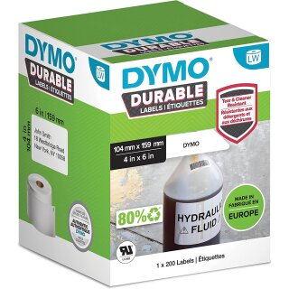 DYMO LabelWriter Etiketten High Performance 104 x 159 mm 1 Rolle à 200 Etiketten