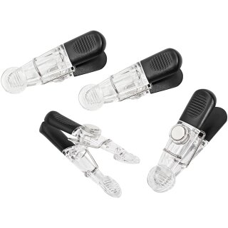 WEDO Notiz Magnethalter GLOSSY 4er Set schwarz/glasklar