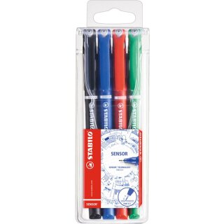 STABILO Fineliner sensor 4er Kunststoff Etui "Office"