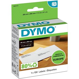 DYMO LabelWriter Adress Etiketten 89 x 28 mm weiß 1 Rolle à 130 Etiketten