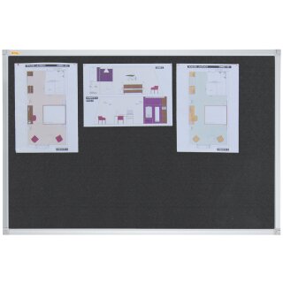 FRANKEN Textiltafel X tra!Line 1.200 x 900 mm schwarz Speditionsversand