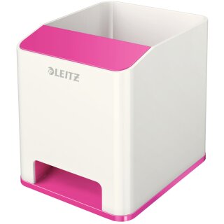 LEITZ Sound Stifteköcher WOW Duo Colour 2 Fächer pink