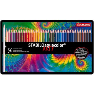 STABILO Aquarell Buntstift aquacolor - ARTY - 36er Metall Etui