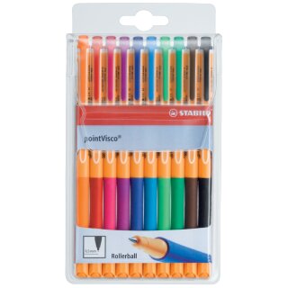 STABILO Gel Roller pointVisco 10er Kunststoff Etui