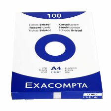 EXACOMPTA Karteikarten DIN A4 blanko weiß 100...