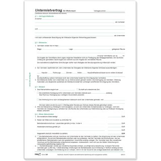 RNK Verlag Vordruck "Untermietvertrag für Wohnräume" DIN A4 4-seitig 10 Verträge