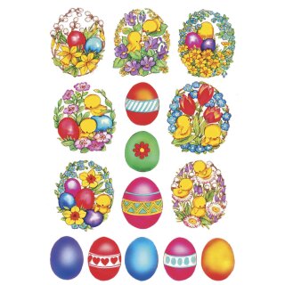 HERMA Oster Sticker DECOR "Blumen & Küken" 3 Blatt á 15 Sticker